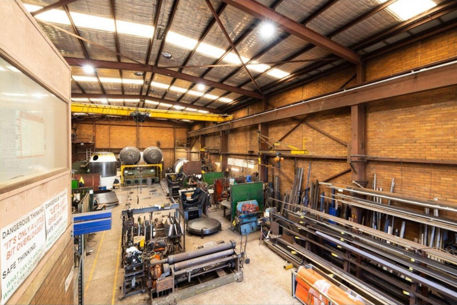 Industrial warehouse interior before conversion